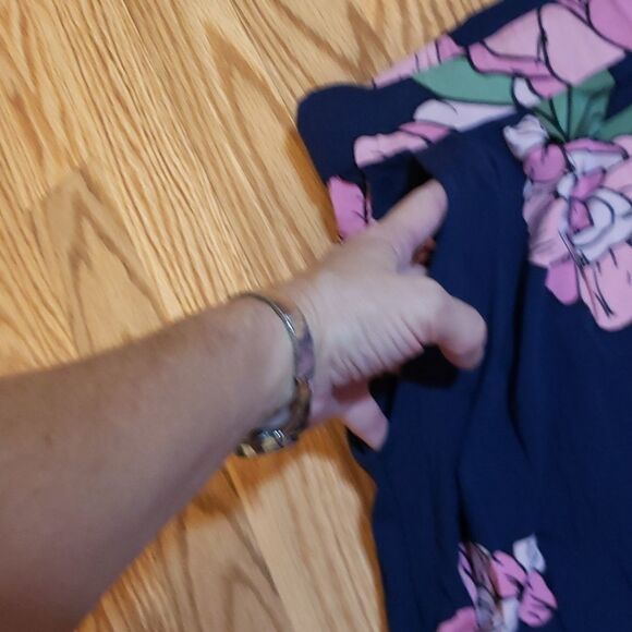 Navy Floral Pocket Skirt, XXXL - Picture 3 of 5